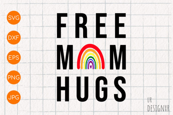 Free Mom Hugs,LGBTQ Heart SVG Design for Crafts and Graphics