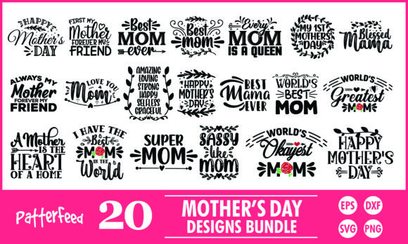 Happy Mothers Day Designs Bundle for Crafts and Graphics