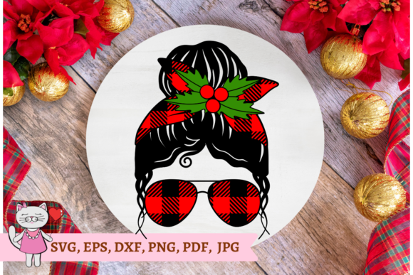 Mom Life Buffalo Plaid Graphic for Crafts and Digital Products