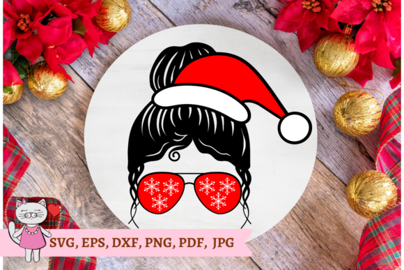 Mom Life Santa Hat Svg for Crafts and Graphics